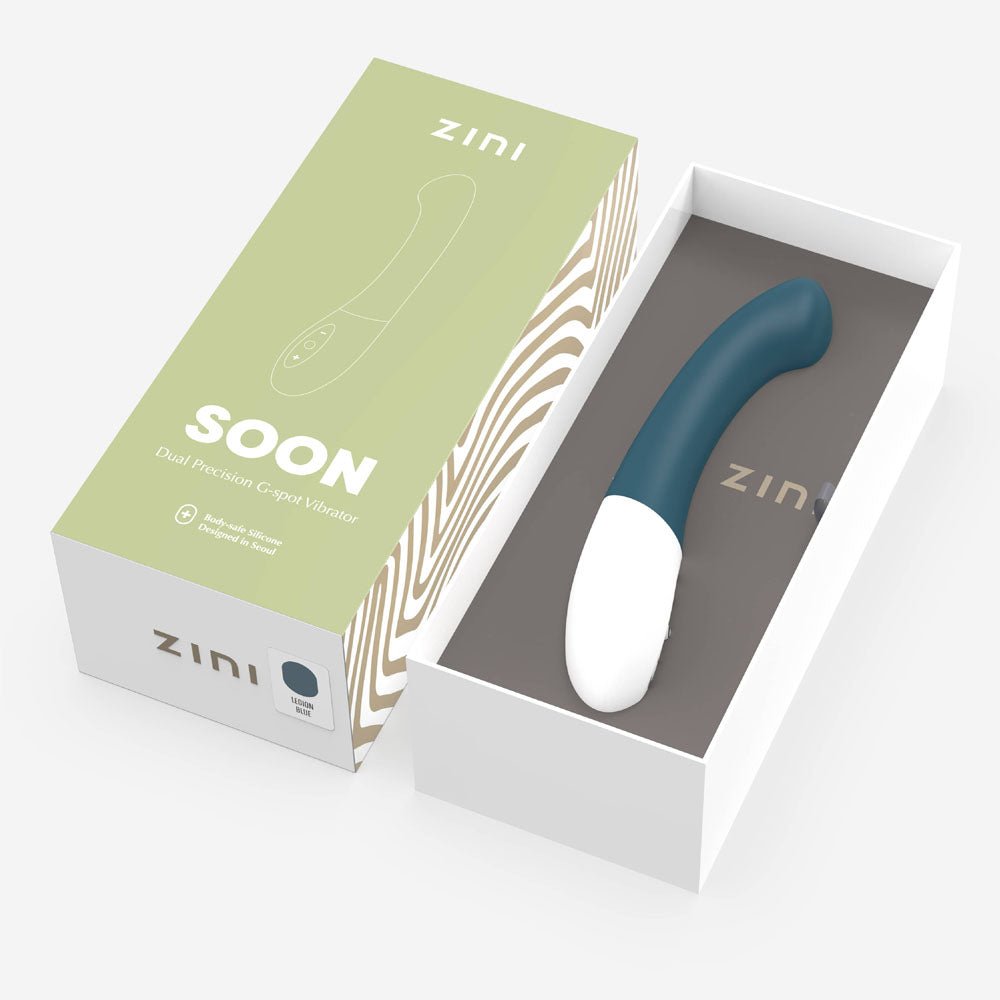 Zini Soon - Legion Blue 20 cm USB Rechargeable Vibrator - silkandsin