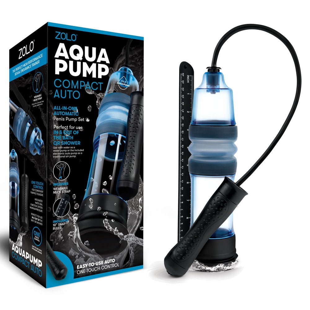 Zolo Aquapump Compact Auto - Blue Auto Water Penis Pump - silkandsin