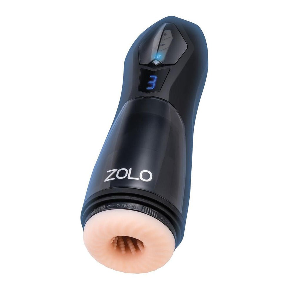 Zolo Lift Off - Flesh USB Rechargeable Vibrating and Thrusting Auto Stroker - silkandsin