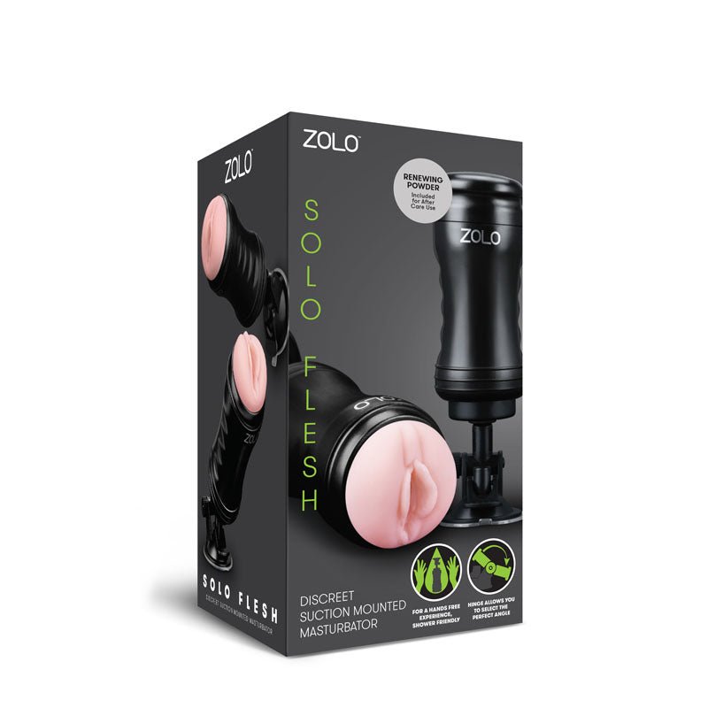 Zolo Solo Flesh - Flesh Vagina Stroker with Suction Base - silkandsin