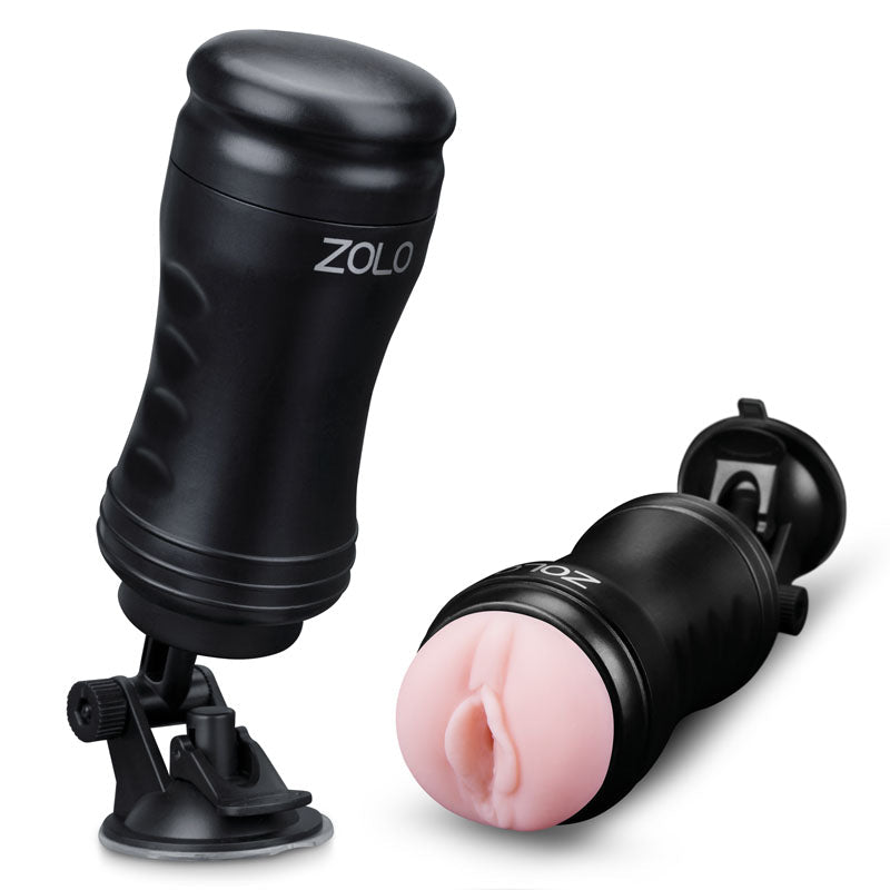 Zolo Solo Flesh - Flesh Vagina Stroker with Suction Base - silkandsin