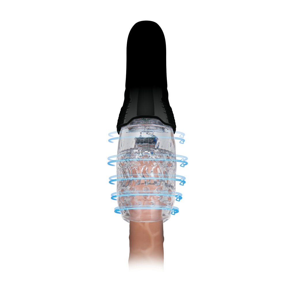 Zolo The Original Gawk Gawk - Clear USB Rechargeable Vibrating, Rotating & Thrusting Masturbator - silkandsin