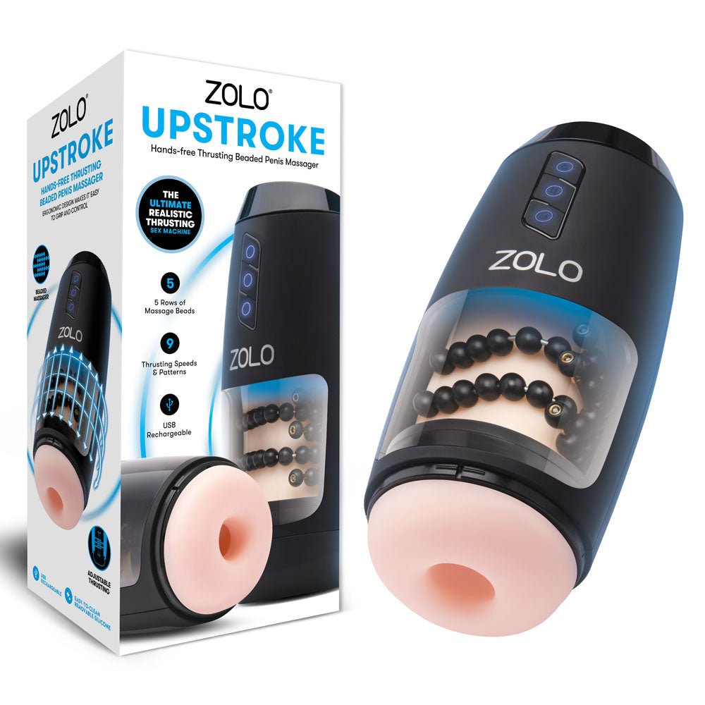 Zolo Upstroke - Flesh USB Rechargeable Auto Thrusting Masturbator - silkandsin